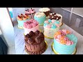 Decorating 9 Cakes in UNDER ONE HOUR! | Unedited Cake Decorating Video 4K