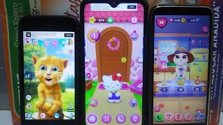 Talking Ginger 2 Echo VS Talking Hello Kitty Echo VS My Talking Angela 2 Echo Gameplays for Kids