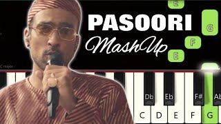 Pasoori Mashup 🔥 | Piano tutorial | Piano Notes | Piano Online #pianotimepass #pasoori #mashup