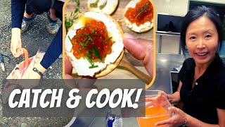 Tasty Salmon Caviar Recipe - How to prepare Japanese Ikura from freshly caught salmon
