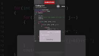 Best C++ pattern program tutorial video || 💯🧠 #youtubeshorts #c++pattern program #codewriter07