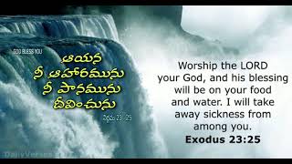 ఆయన నీ ఆహారమును నీ పానమును దీవించును. ( నిర్గమ 23:25) #bible #message