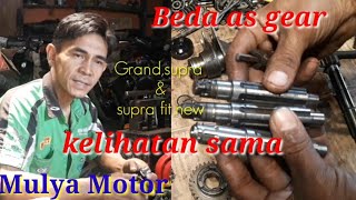 Perbedaan as gear  dan cara pasang gigi rasio grand , supra 100 dan fit new