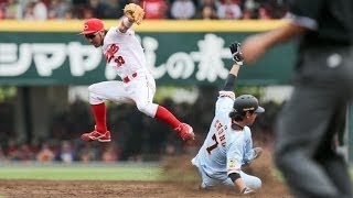 【菊池涼介】誰にもマネできない変態ファインプレー集！2012～2015 広島東洋カープ 赤松 真人 レフトフェンス際 超ファインプレー 多くのタイガースファンも拍手喝采 広島カープ