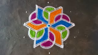 Karthigai special flowers kolam/color rangoli/margazhi easymuggulu/deebammuggulu/gokulramya kolangal