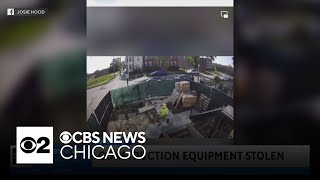 Construction equipment stolen while owner is on vacation