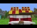HOTDOG FASTFOOD HOUSE BUILD CHALLENGE - Minecraft Battle NOOB vs PRO vs HACKER vs GOD  Animation
