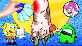 Mommy Long Legs! Take care of your feet - Stop Motion Paper | Yul Channel #58