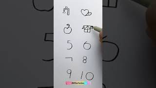 How to draw ...? from number 1 to 10 Very easy ( drawing )