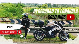 Hyderabad To Lonavala |Pune| Day1 Non stop solo ride Ns200 telugu motovlog #lonavala#teluguvlogs