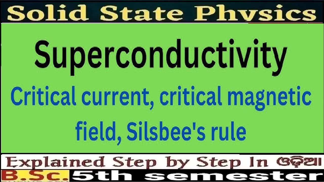 Silsbee's Effect|Super Conductivity|Solid State Physics|5th-SEM|B.SC|+3 ...