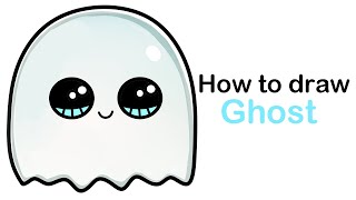 how to draw a cute ghost easy step by step