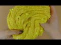 asmr slime 💛 mixing ”yellow” makeup eyeshadow glitter into slime. satisfying slime video.