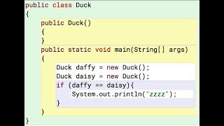 Java Objects 10: Checking if two objects are == (in an if-statement)