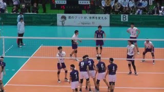 春高バレー2016 山形中央(山形) vs 日本航空(山梨) 3ｾｯﾄ 第1回戦 全日本バレーボール高等学校選手権大会 2016.1.5