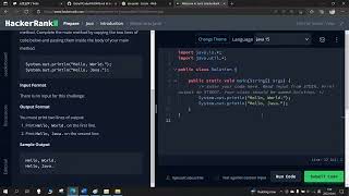 Hello Java - Hacker Rank Solution - Welcome to Java