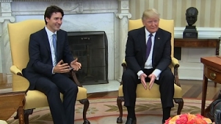 Trump and Trudeau Start Oval Office Meeting