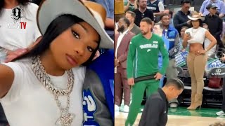 Klay Thompson's "GF" Megan Thee Stallion Sits Courtside At Mavs Game Vs. Thunder! 😘