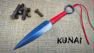 WOOTZ steel from rusty bolts | Forging a flying KUNAI