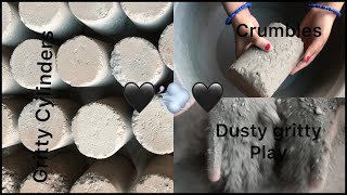 #ASMR 153 #cement #gritty Extremely Gritty \u0026 Dusty Cement Cylinders Crumbling In Tub ..!🖤💨