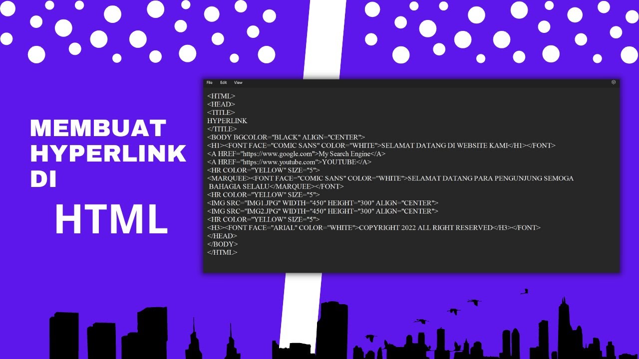 Cara Membuat Hyperlink Di HTML - YouTube