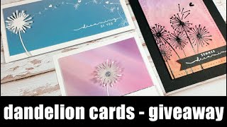 3 dandelion cards | SSS April card kit \u0026 Giveaway