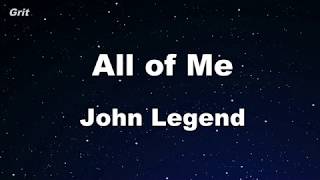 All of Me - John Legend Karaoke 【No Guide Melody】 Instrumental