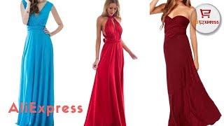 Dress From AliExpress. Sexy Women Multiway Wrap Convertible Boho Maxi Club Red Bandage Long Dress.