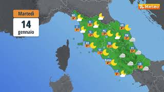 Meteo, previsioni meteo Martedì 14 gennaio 2025