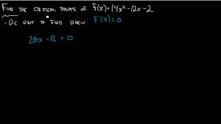 Section 4.1 - Finding the Critical Point from a Formula