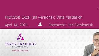 Microsoft Excel all versions Data Validation