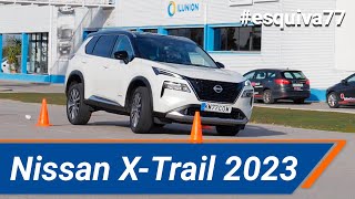 Nissan X-Trail e-Power 2023 - Maniobra de esquiva (moose test y eslalon | km77.com