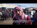 we didn’t get anything displaced palestinians clamour for rice at gaza charitable kitchen