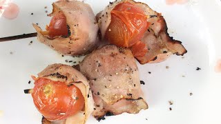 BBQレシピ・ミニトマトのベーコン巻き