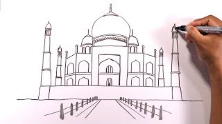 Learn how to draw the Taj Mahal monument