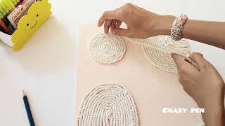 Boho painting art with macrame / macrame wall hanging /macrame beginners tutorial #macrame #diy