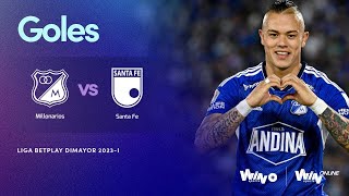 Millonarios vs. Santa Fe (goles) | Liga BetPlay Dimayor 2023-I | Fecha 18