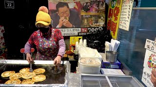 광명시장 700원 호떡 손기술이 예술이십니다 / korean pancake Hotteok / korean street food / gwangmyeong market