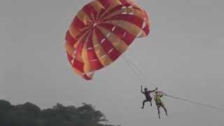 The wrong and dangerous way to parasail, Kata Beach ,Phuket ,Thailand