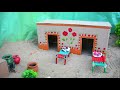 diy traditional village house model with vintage style miniature well creative villagers