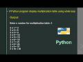 # Python program display multiplication table using while loop