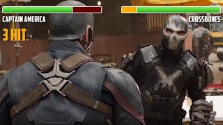 Captain America vs. Crossbones WITH HEALTHBARS | HD | Captain America: Civil War