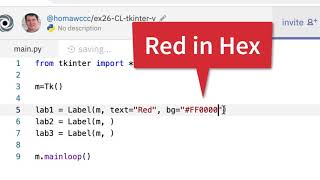 ex26 Color Labels using tkinter pt1