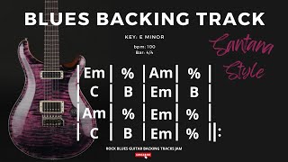 Blues Backing Track in Em (Santana Style) With Blues Pentatonic Scale Diagrams!!!