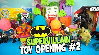 Batman Supervillains Toys & Play-doh Surprise Eggs Opening! by KidCity