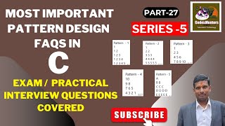 #27 Most Important Pattern Design FAQs in C | Exam/Practical/Interview Questions Covered. Must Watch