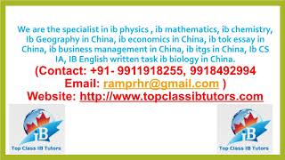 IB Chemistry IA Extended Essay Home Tutor and Assignments in China Beijing