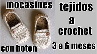 mocasines con boton a crochet