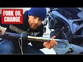 How to CHANGE THE FORK OIL on a Motorcycle