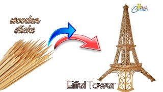 How To Make Eiffel Tower with wooden sticks |Miniature DIY | Ji-Tech-Creative💞